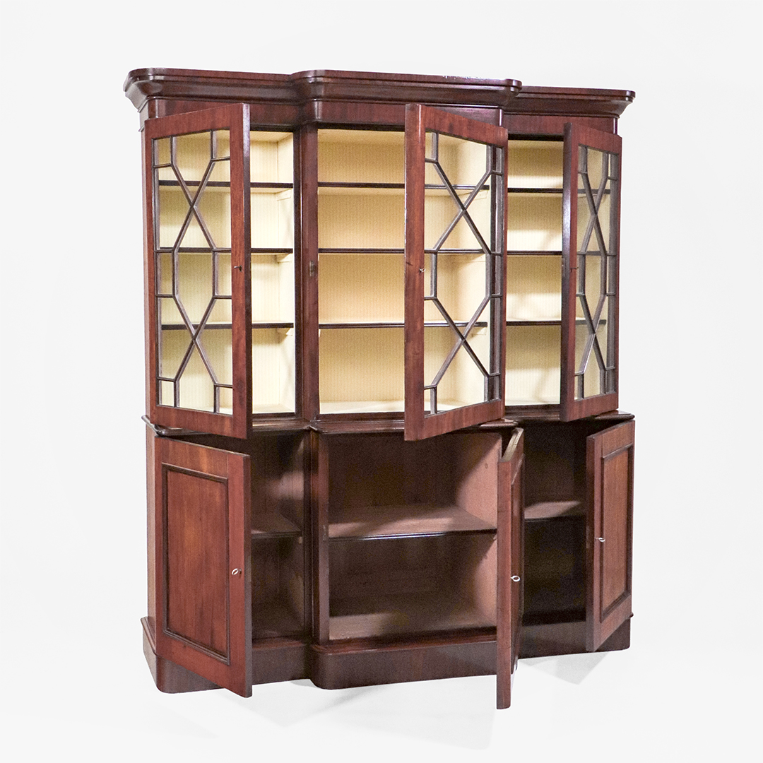 Antiker viktorianischer Bücherschrank Mahagoni Breakfront England 19. Jahrhundert